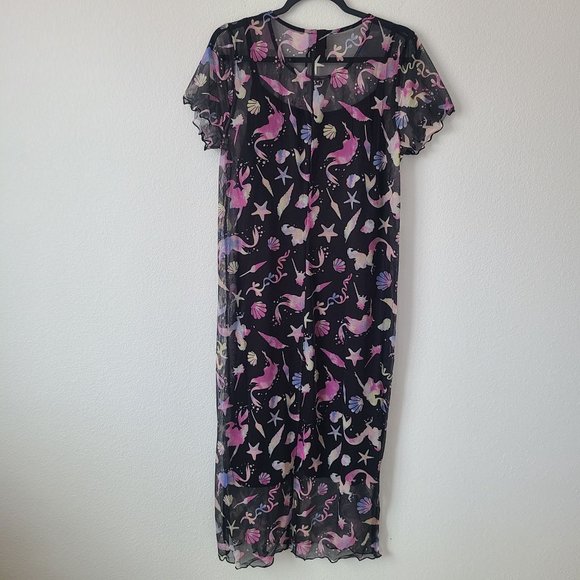 Torrid Disney The Little Mermaid Midi Mesh T Shirt Dress Plus Size 1X Black - Picture 2 of 9